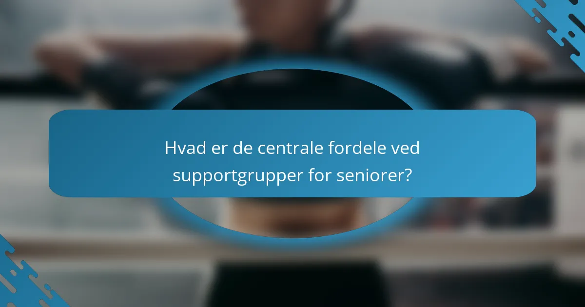 Hvad er de centrale fordele ved supportgrupper for seniorer?