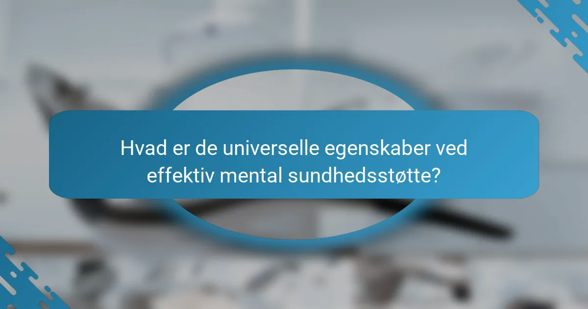 Hvad er de universelle egenskaber ved effektiv mental sundhedsstøtte?