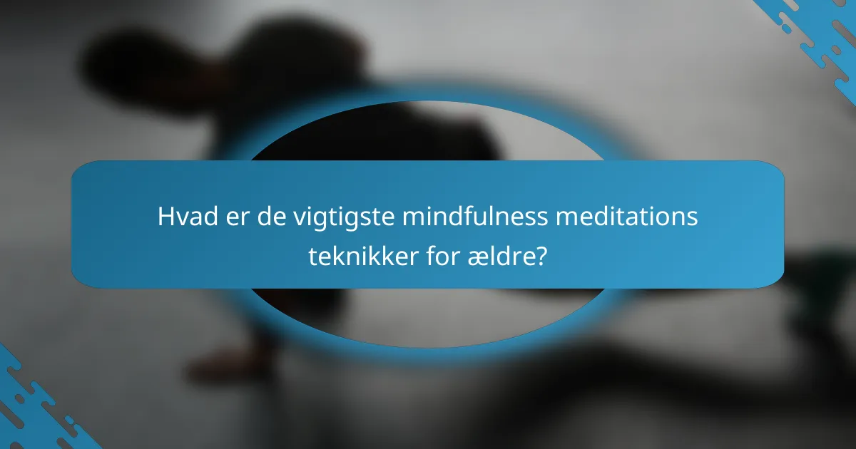 Hvad er de vigtigste mindfulness meditations teknikker for ældre?
