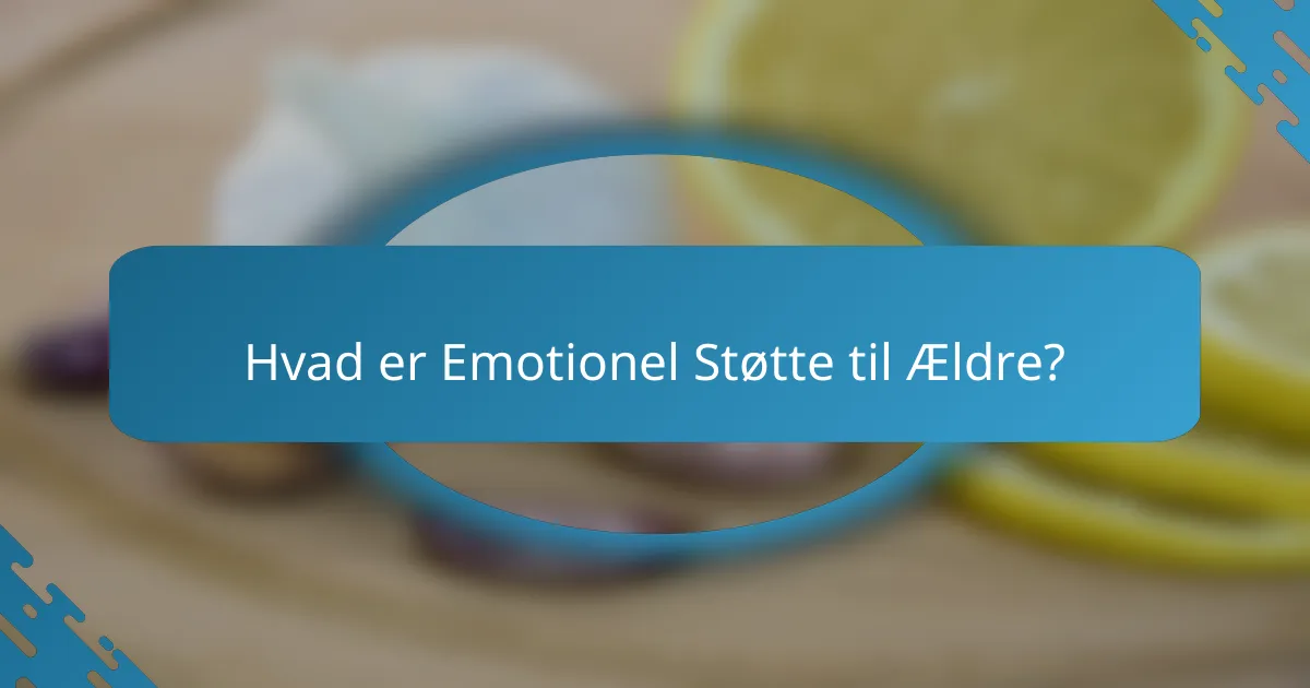 Hvad er Emotionel Støtte til Ældre?