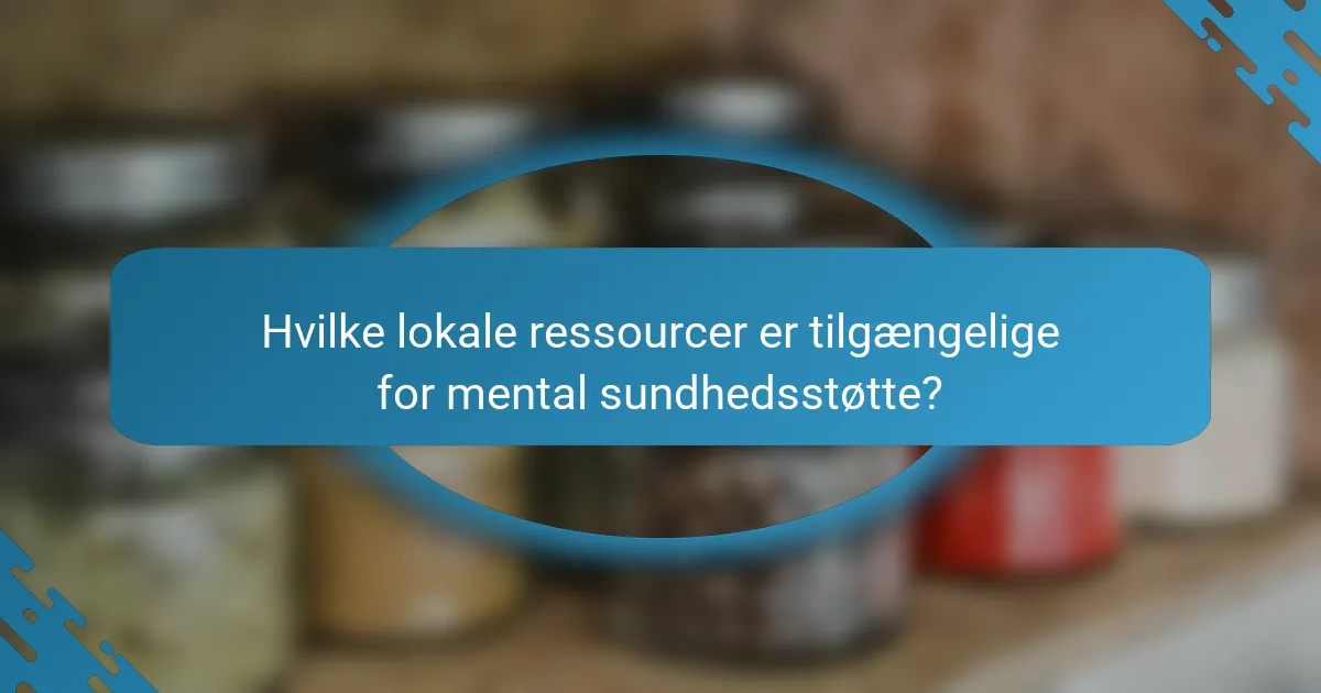 Hvilke lokale ressourcer er tilgængelige for mental sundhedsstøtte?