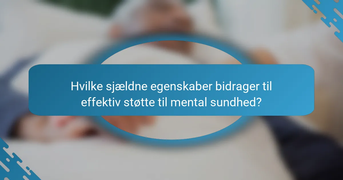 Hvilke sjældne egenskaber bidrager til effektiv støtte til mental sundhed?