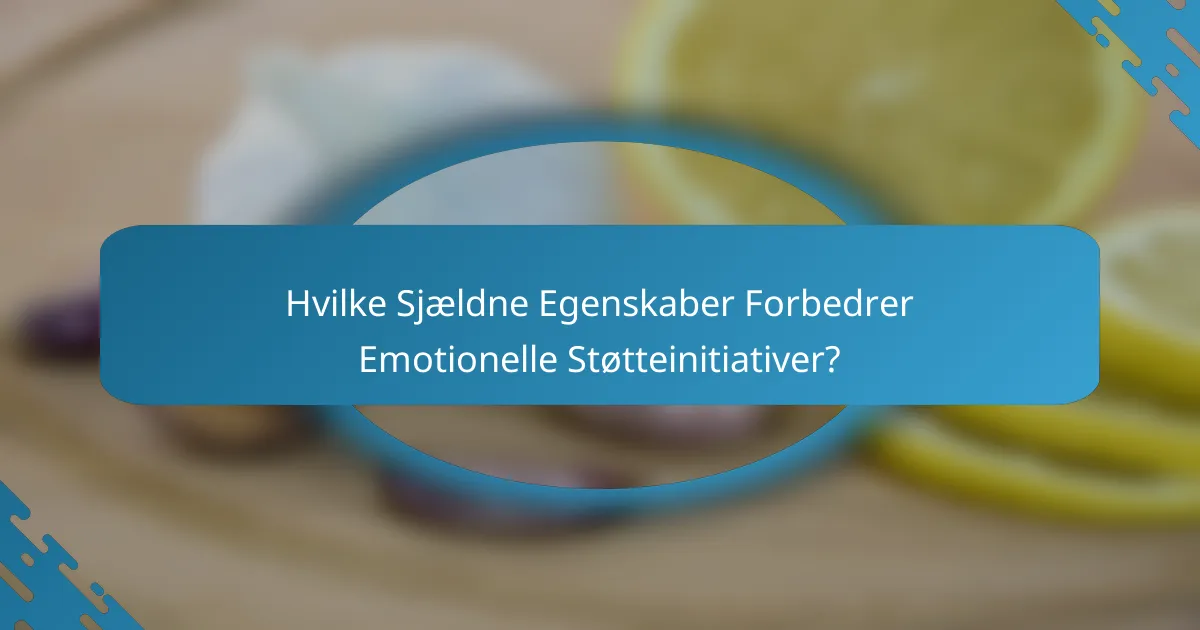 Hvilke Sjældne Egenskaber Forbedrer Emotionelle Støtteinitiativer?