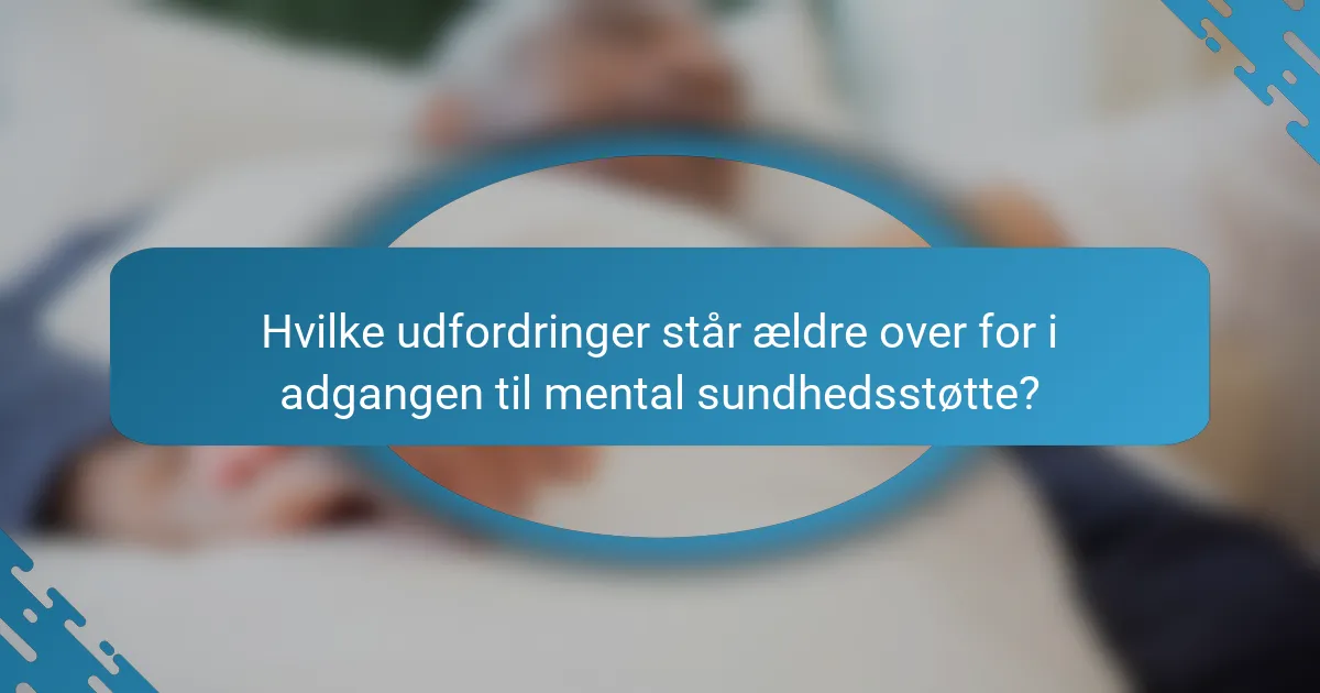 Hvilke udfordringer står ældre over for i adgangen til mental sundhedsstøtte?