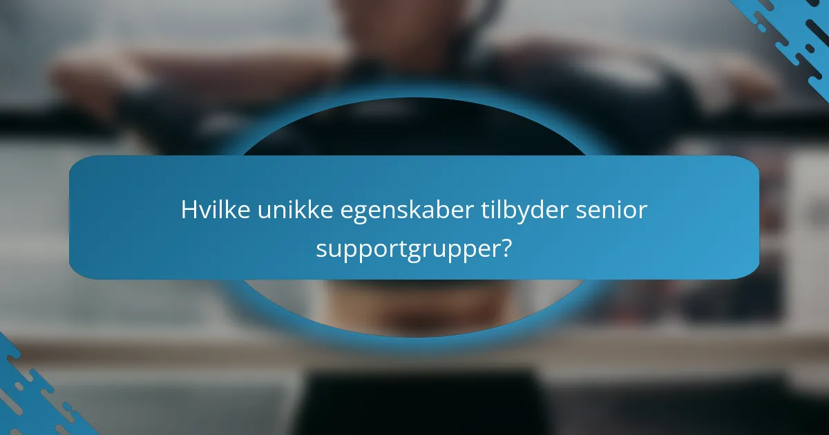 Hvilke unikke egenskaber tilbyder senior supportgrupper?