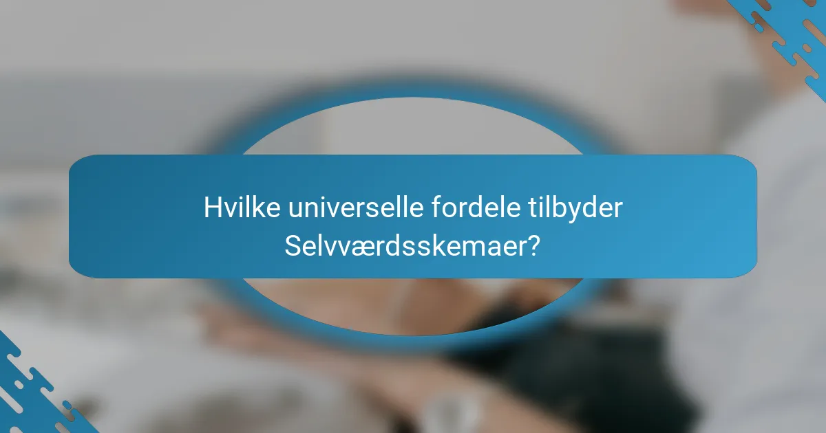 Hvilke universelle fordele tilbyder Selvværdsskemaer?
